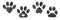 Set of isolated black watercolor animal footprints. Watercolor pets footprint. Paw footprint illustration