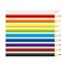 Set of isolated colored pencils: white, red, blue, violet, brown, black, green, yellow, horizontal view, on white background. Rain