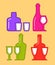 Set isolated coorful bottles and glassses icons