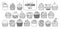 Set of isolated cupcake in 21 styles set 4.