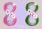 Set isolated Digits eight with flowers for Holiday March 8 International Women`s Day on light background. Vector