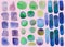 Set of isolated elements for design. Watercolor stones. Various figures of a rectangular, round and oval pattern