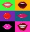 Set of isolated female lips