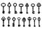 Set of isolated graphical retro keys. Vector illustration