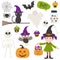 Set of isolated Halloween elements part 2