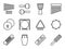 Set of isolated line icon. Percussion musical instrument. Black outline collection. Xylophone, maracas, djembe, chimes, cymbals, g