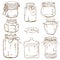 Set of isolated mason jars