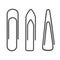 Set isolated paper clip icons â€“ vector