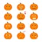 Set of Isolated pumkin cute smile character