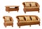 Set of isolated rattan furniture