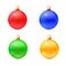 Set of isolated realistic vector chrismas balls