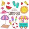 Set of isolated summer icon part 1