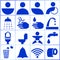 Set of isolated symbols/icons/signs for use in public restrooms