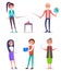 Set of Isolated Teachers Characters Vector Image