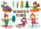 Set of isolated winter time with kids part 1