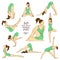 Set of isolated yoga poses