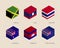Set of isometric 3d boxes