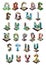 Set of isometric building alphabets. Vector illustration decorative design