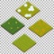 Set of isometric grass tiles seasons.