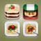 Set of Italian food icons. Vector illustration decorative design