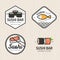 Set of japanese food logo, badges, banners, emblem for asian food restaurant.