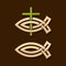 Set of Jesus fish symbols and logo.