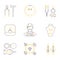 Set of jeweler profession linear icons. Vector concept of jewelry, handmade accessories, luxury items. Modern thin line style.