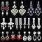 set of jewelry earrings with precious stones