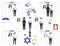 Set of Jewish wedding illustrations - Jewish bride, groom and rabbi, tallit, wine and rings