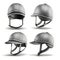 Set of jockey helmet for horseriding on a white background. 3d r