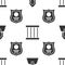 Set Judge, Prison window and Police badge on seamless pattern. Vector