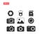Set of kamera, image, flash, diafragma, lens and memory vector i