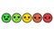 Set of kawai emoji. Emoticons. Cute colorful faces. Rating. Customer feedback. Vector illustration