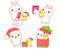 Set of kawaii bunny and duckling. Cute Christmas collection