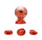 Set of ketchup splash or tomato sauce blobs isolated