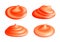 Set of ketchup splash or tomato sauce blobs isolated