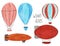 Set Of Kids Airship and Aircraft