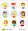 Set of kids avatar icons