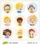 Set of kids avatar icons