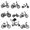 Set of kids bikes. Bicycles for children, for boys. Icons, vector, flat design