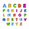 set of Kids font alphabet vector in colorful design. Cartoon Alphabetical letters for baby