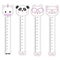 Set kids meter wall with a cute animals unicorn, panda, bear, cat and measuring ruler