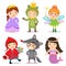 Set of kids wearing in fairy tale theme