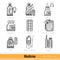 Set of Kinds of Medicine Outline Web Icons