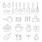 Set of kitchen linear icons