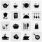 Set of kitchen tools silhouettes