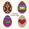 Set of knitted Easter eggs icons