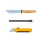 Set of knives for for everyday life, construction, repair work.