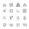 Set of knowledge and education icons. Collection of outline fully editable vector stroke symbols