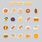 set of korean food icons. Vector illustration decorative design